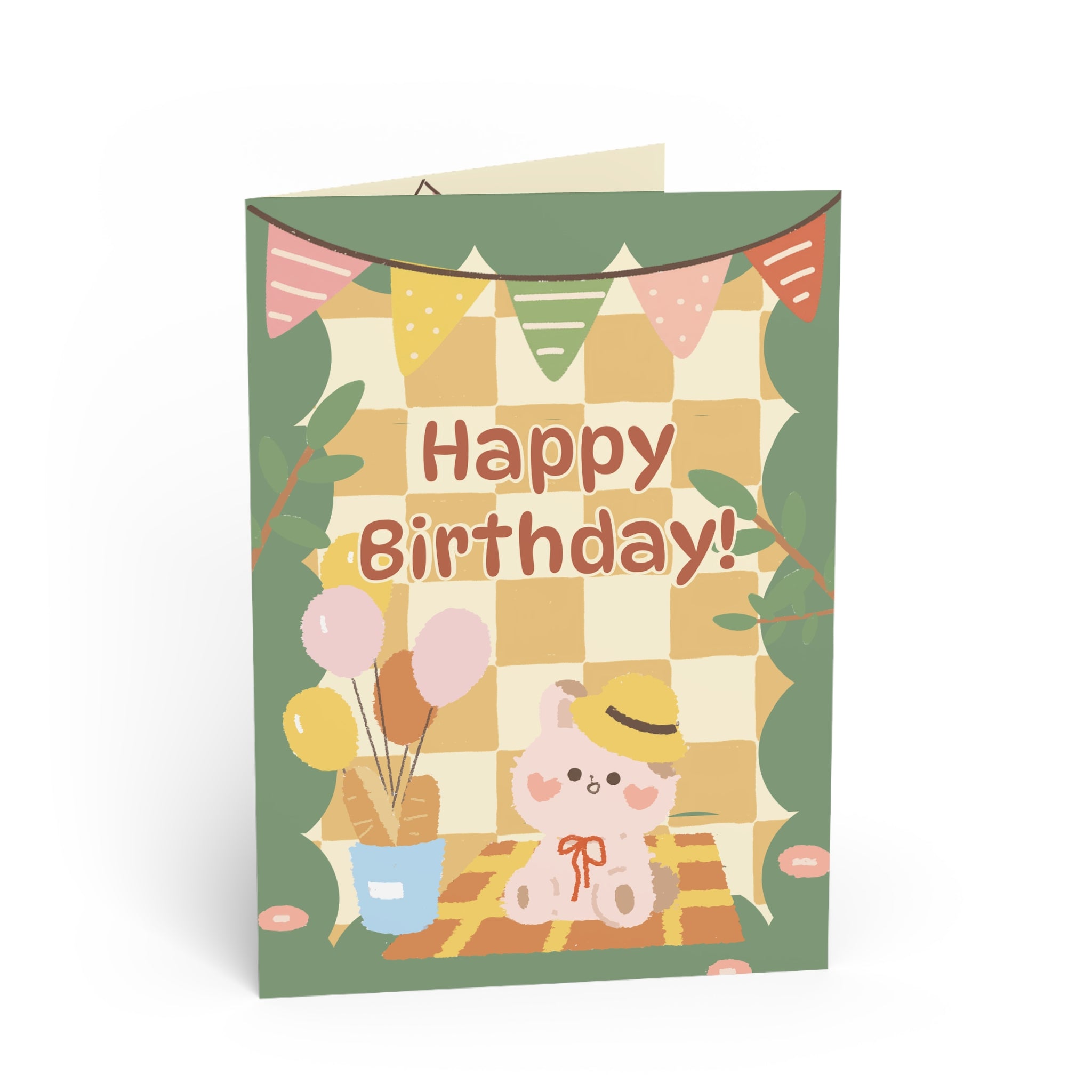 Birthday Card — Cute Bear Picnic "Happy Birthday!" Greeting Card