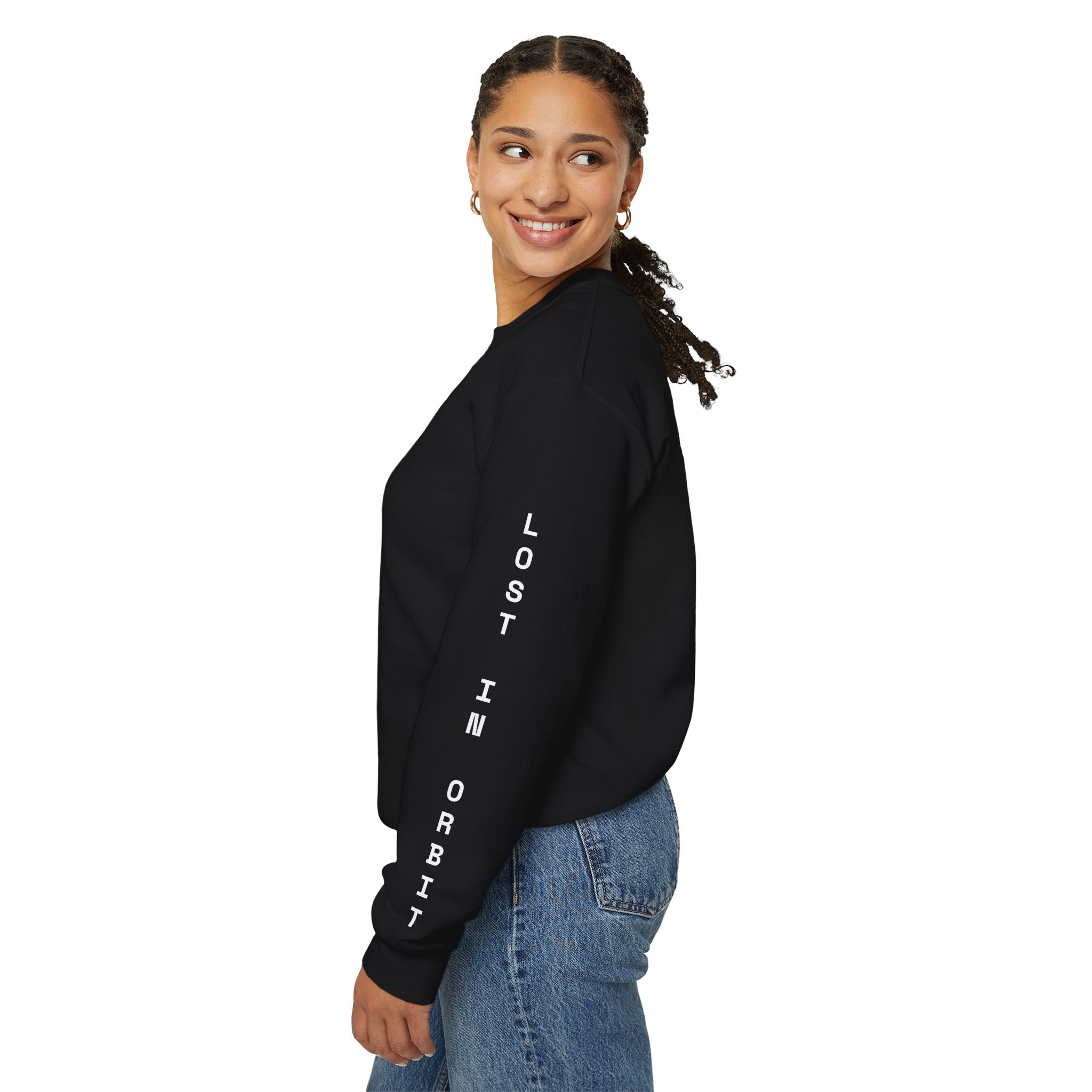 Let's Move to Mars Crewneck Sweatshirt — Neon Space Graphic Pullover